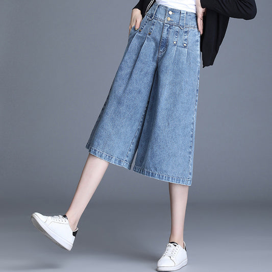 Denim Drape Trousers