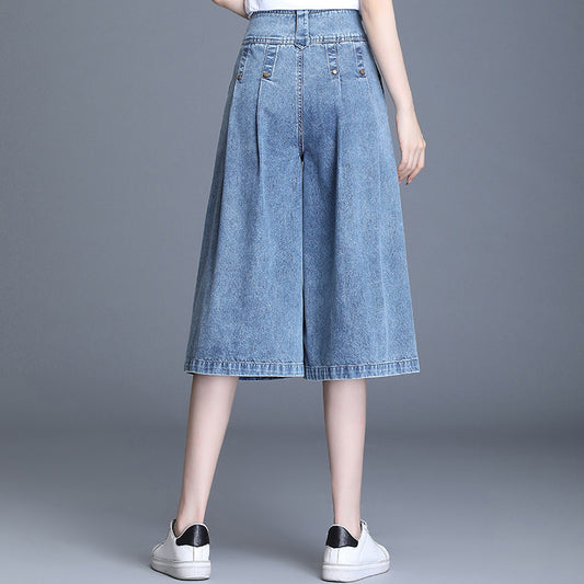 Denim Drape Trousers