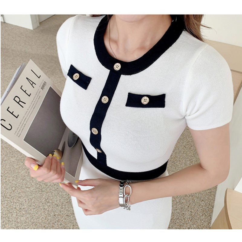 Robe en tricot à blocs de couleurs Riley