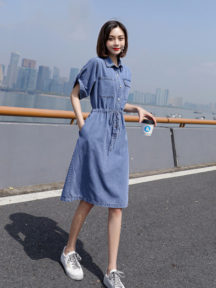 City Chic Denim Shirt Dress – Blue