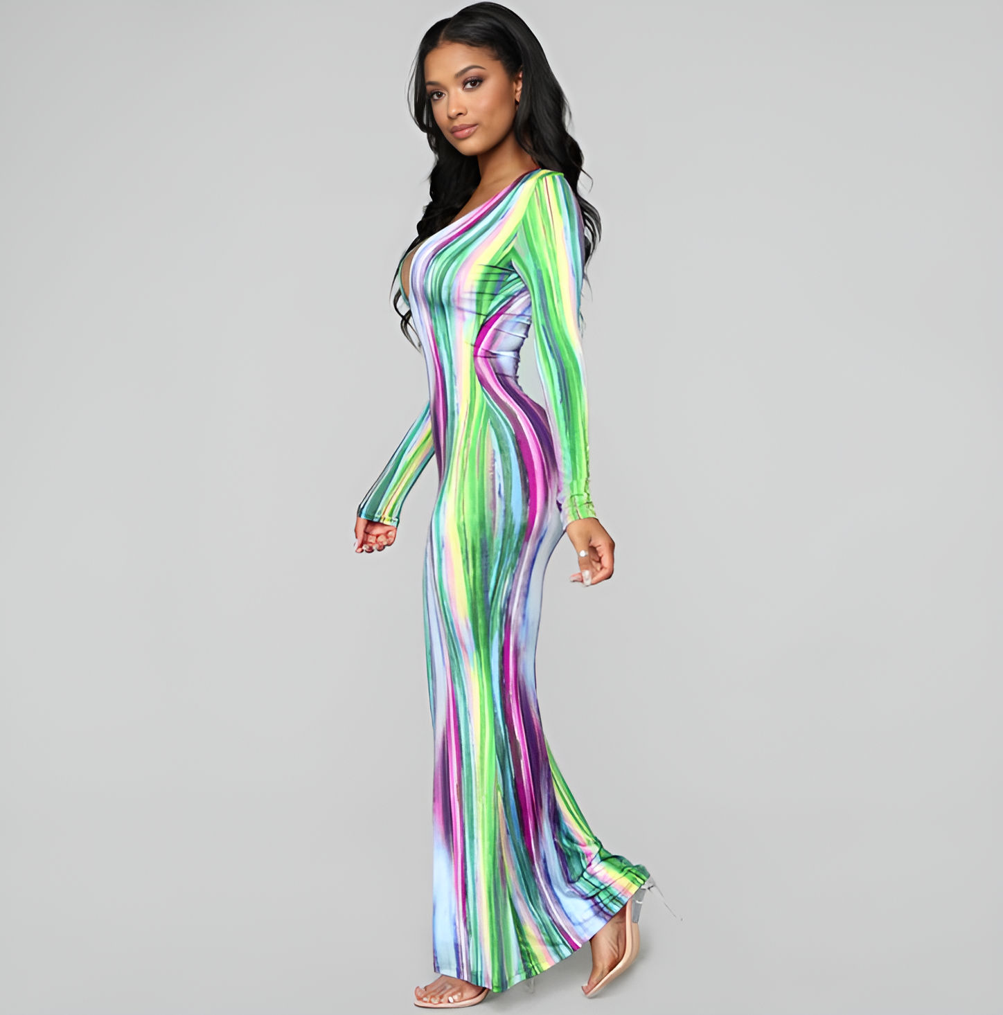 Saffron Soul Printed Maxi Dress