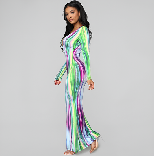 Saffron Soul Printed Maxi Dress