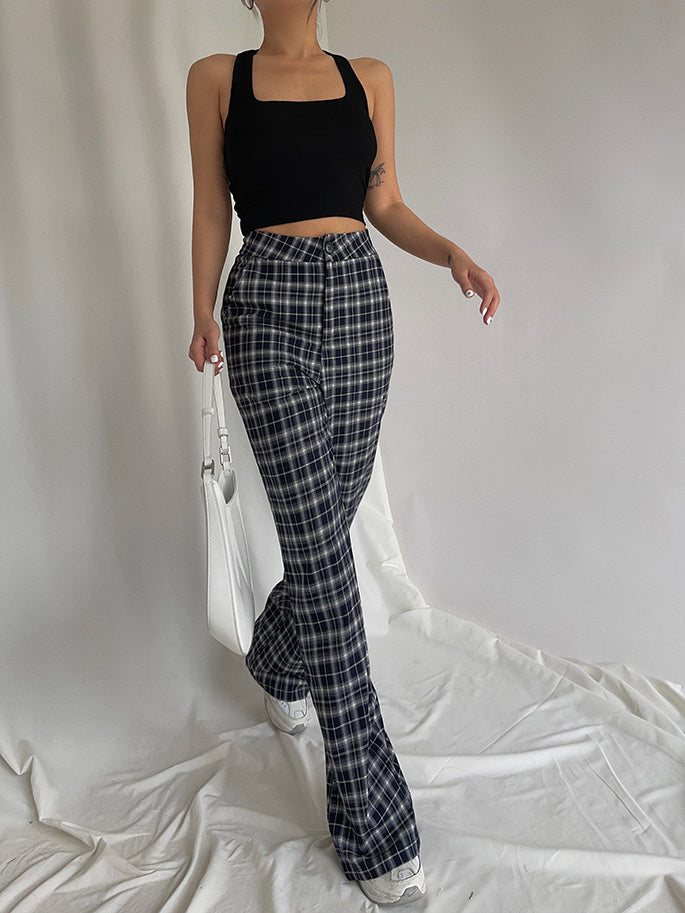 Check Mate  Plaid Flare Pants