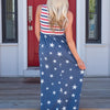 Liberty Charm Flag-Print Elastic Waist Dress