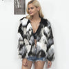 Melange faux fur coat