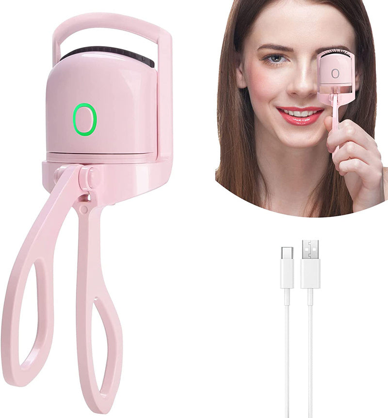 Portable Electric Heated Eyelash Curler – Long-Lasting Curls & Thermal Lash Comb for Effortless Eye Makeup