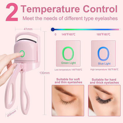 Portable Electric Heated Eyelash Curler – Long-Lasting Curls & Thermal Lash Comb for Effortless Eye Makeup