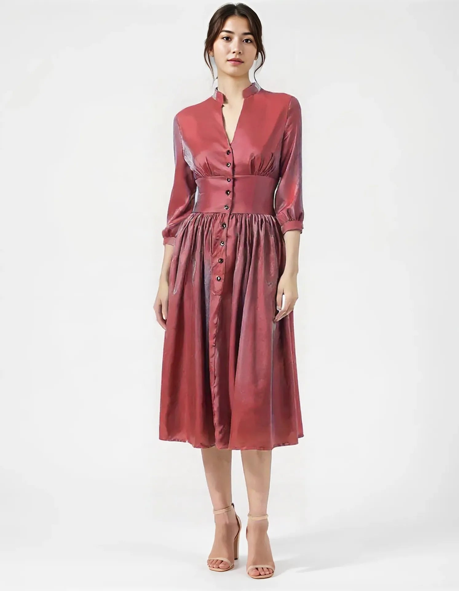 Celestial Grace Maxikleid mit tiefem V-Ausschnitt