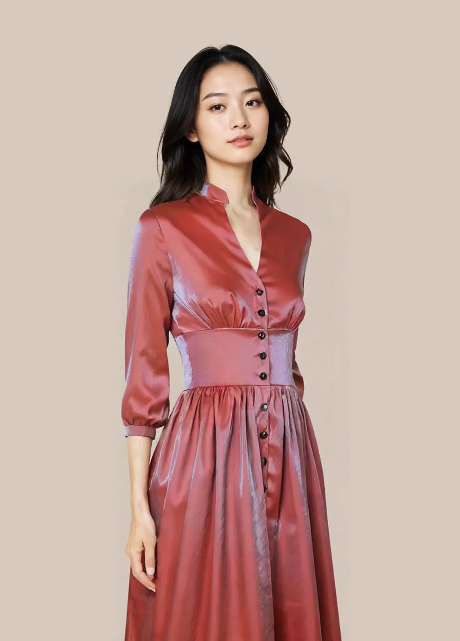 Celestial Grace Maxikleid mit tiefem V-Ausschnitt