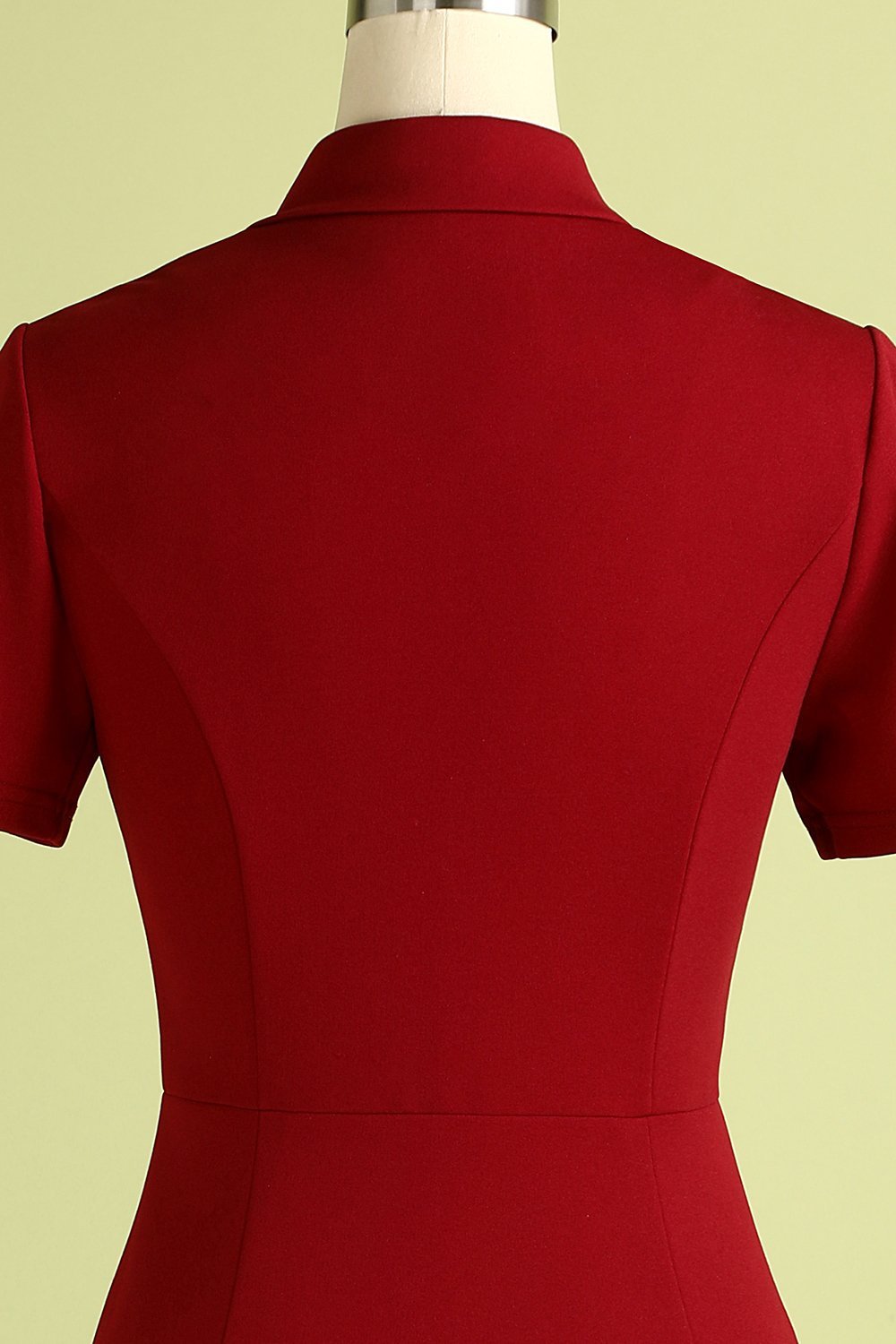 Robe mi-longue taille haute à col tailleur Natalia