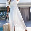 Eyelet Ruffled Hem Off-Shoulder Dress