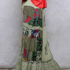 POL Printed Patchwork Embroidered Ruffled Skirt
