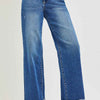 RISEN High Rise Wide Leg Jeans With Cuffed Hem