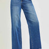 RISEN High Rise Wide Leg Jeans With Cuffed Hem
