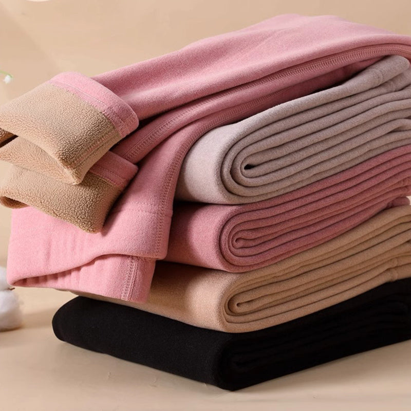 Warme Kaschmir-Leggings – Modische, einfarbige, schmal geschnittene Winterhose für Damen