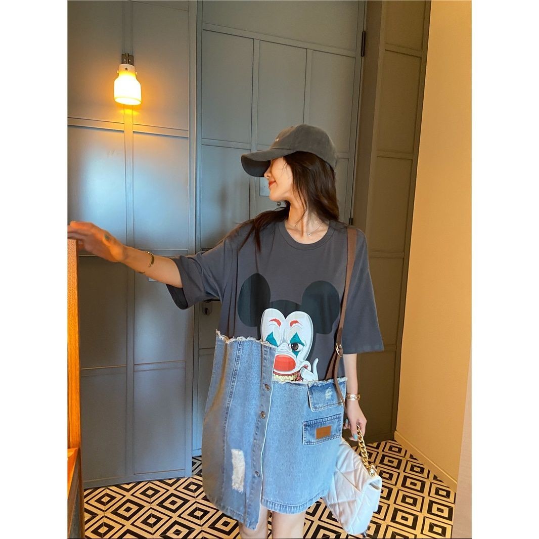 Robe t-shirt en jean Graphic Energy – Multicolore