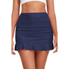 Ruched Ruffle Hem Sporty Mini Skirt