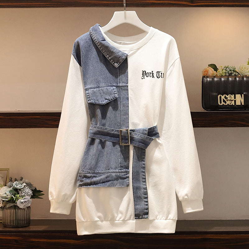 Weihnachtsmann-Oversize-Strickkleid – Denim Stitch Fusion