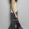 POL Printed Patchwork Embroidered Ruffled Skirt