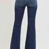 RISEN High Rise Flare Jeans With Seam Detail Waistband