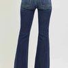 RISEN High Rise Flare Jeans With Seam Detail Waistband