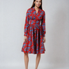Morning Bloom Vintage Lapel A-Line Dress