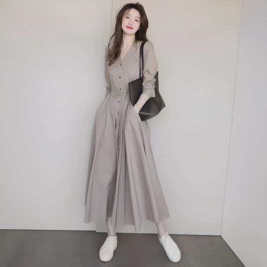 Early Autumn Royal Sister Style Gray Dress