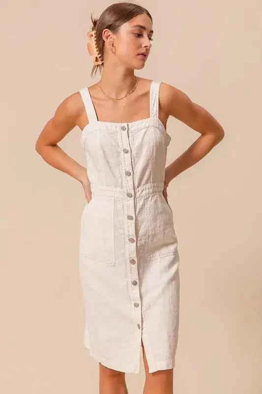 White Pinnafore Sleeveless dress