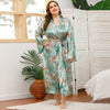 Late Night Bloom Luxe Floral Robe - Curve