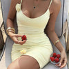 Flower Ruched Bodycon Mini Dress
