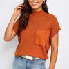 Mock Neck Sweater Vest with Chest Pocket
