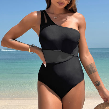 One-Piece Swimsuit Women's One-Shoulder Bikini Sports Swimwear