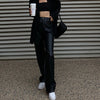 Casual Loose-Fit Black Streetwear Pants