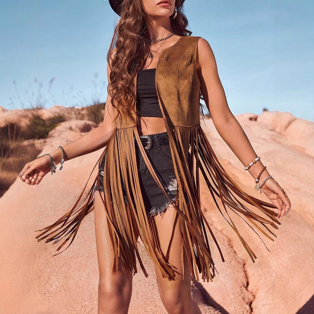 Cowgirl Glow Fringe Vest