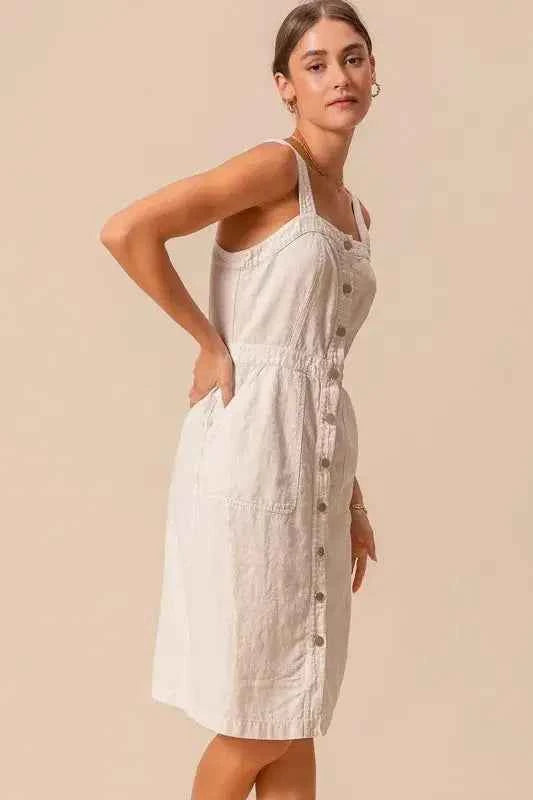 White Pinnafore Sleeveless dress