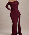 One-Shoulder Ruched Maxi Dress