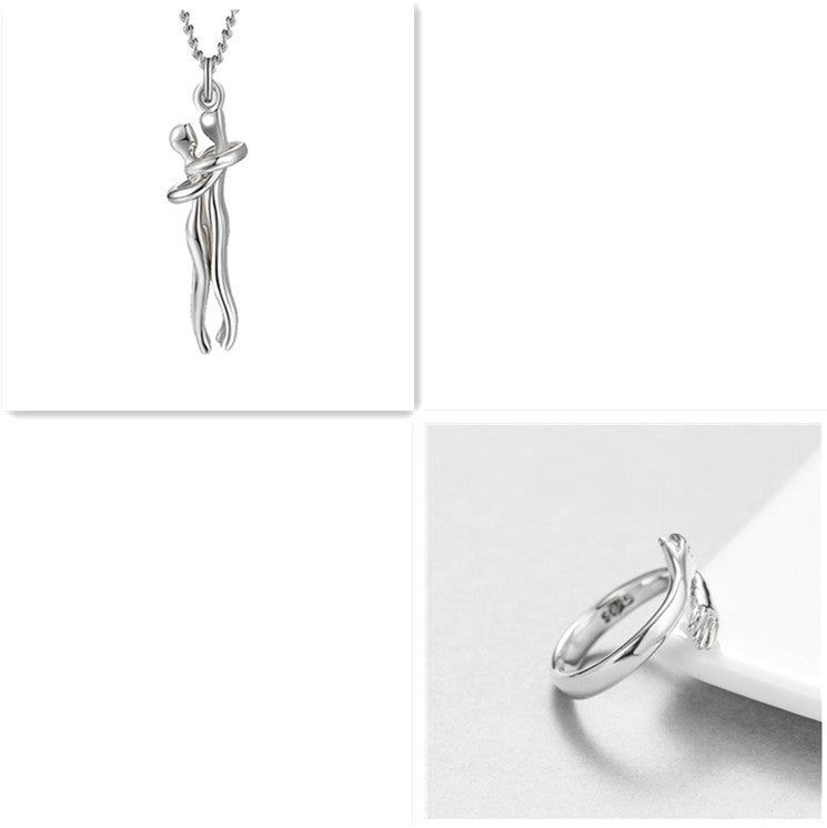 Love Hug Necklace Unisex - Simple Clavicle Chain for Men, Women & Couples