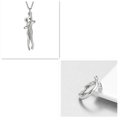 Love Hug Necklace Unisex - Simple Clavicle Chain for Men, Women & Couples