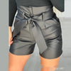 Strap Slim Fit Pu Shorts