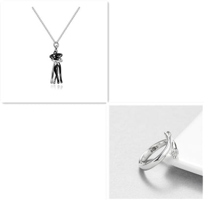 Love Hug Necklace Unisex - Simple Clavicle Chain for Men, Women & Couples