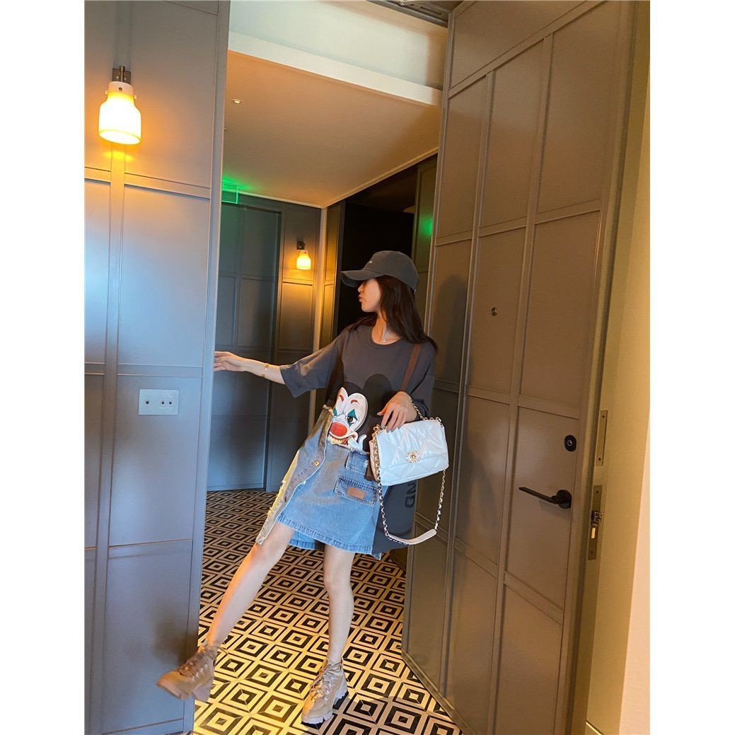 Robe t-shirt en jean Graphic Energy – Multicolore