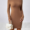 Honey Long Sleeve Ribbed Mini Dress