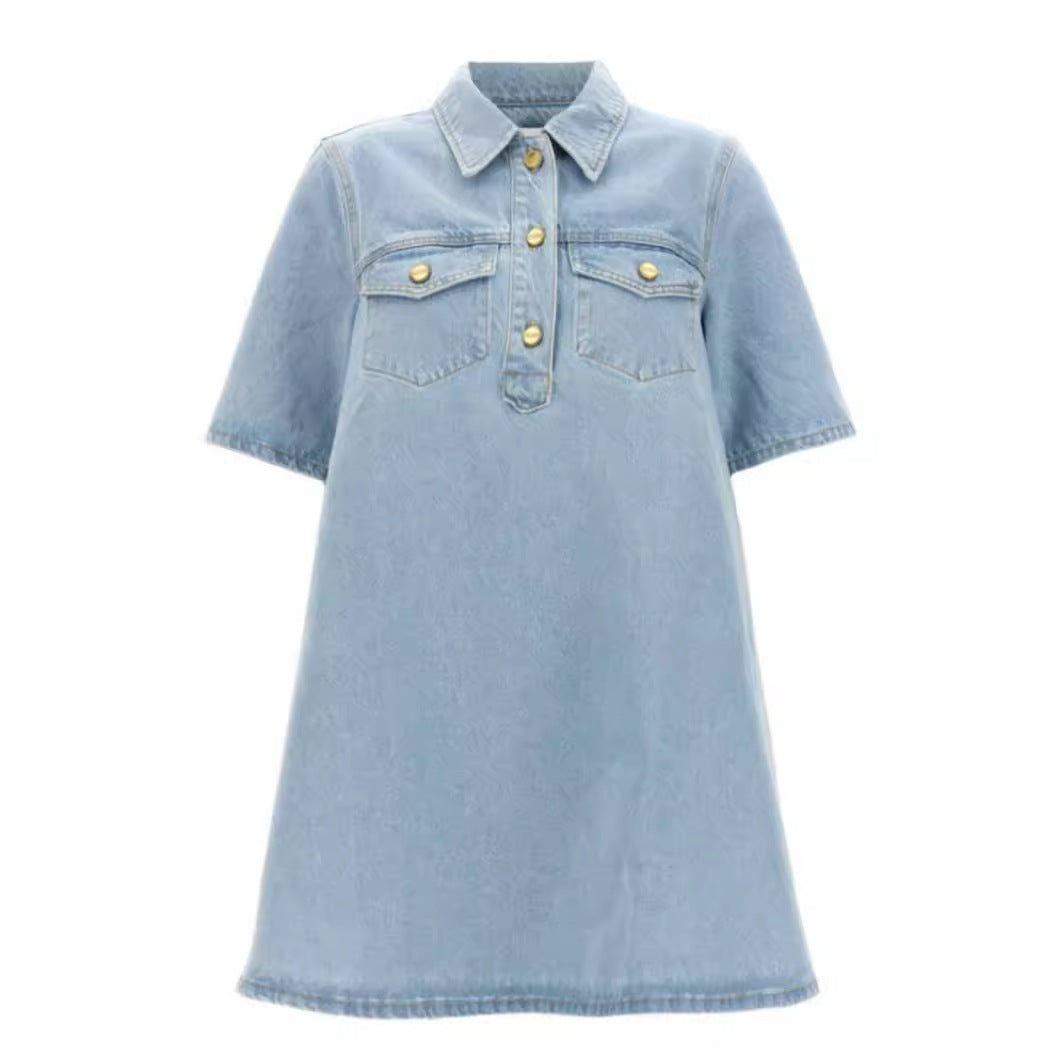 Blue Crush Washed Denim Minikleid