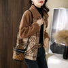 Simple  Plaid Raglan Sleeve Slimming Coat