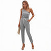 Back To Basics One Shoulder Elastic Waist Jumpsuit