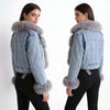 Detachable Fox Fur Rabbit Denim Coat