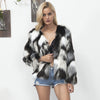 Melange faux fur coat
