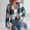 Chic Elegant Plaid Long Sleeve Coat