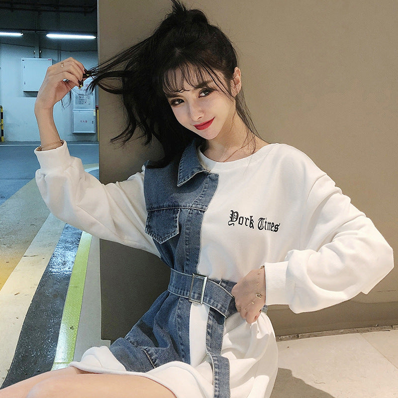 Weihnachtsmann-Oversize-Strickkleid – Denim Stitch Fusion