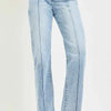 RISEN Tummy Control High Rise Straight Pin Tuck Jeans